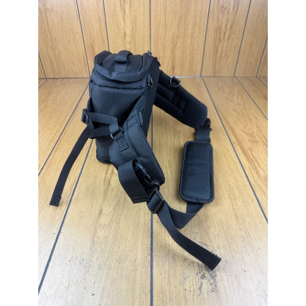 Cotton Camera Bag‎ Black Adjustable Strap Padded Compartment Organizer